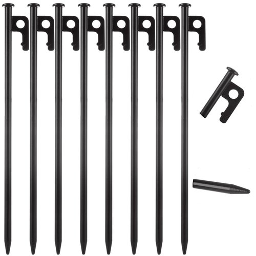 CYEAH 24 Pcs Tent Stakes, Heavy Duty 12 inch Steel Tent Pegs, Forged Steel Tent Stakes Heavy Duty, Metal Tent Pegs for Camping, Metal Stakes for Tent Used on Rocks, Snowfield and Grassland