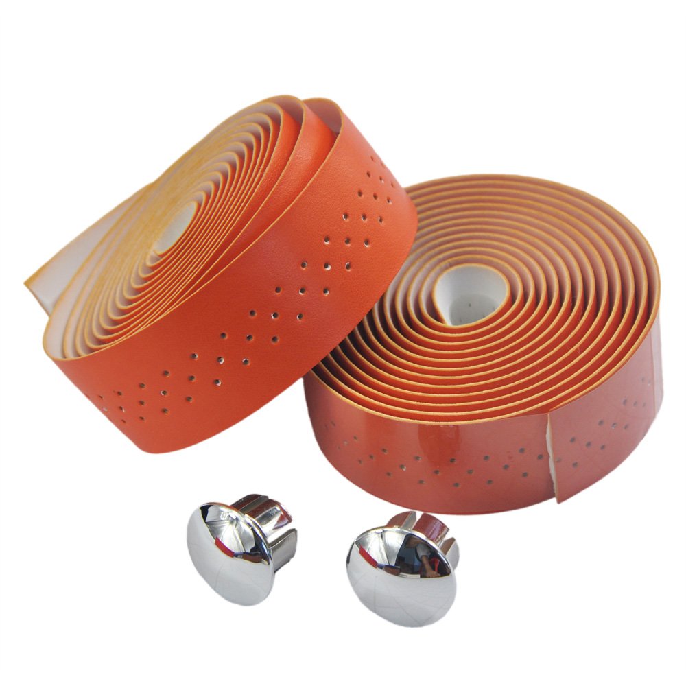 UPANBIKE Bike Handlebar Tape with Stomata Luxury Synthetic Leather Wraps for Road Bike Fixed Gear Bike (2pcs/Set)