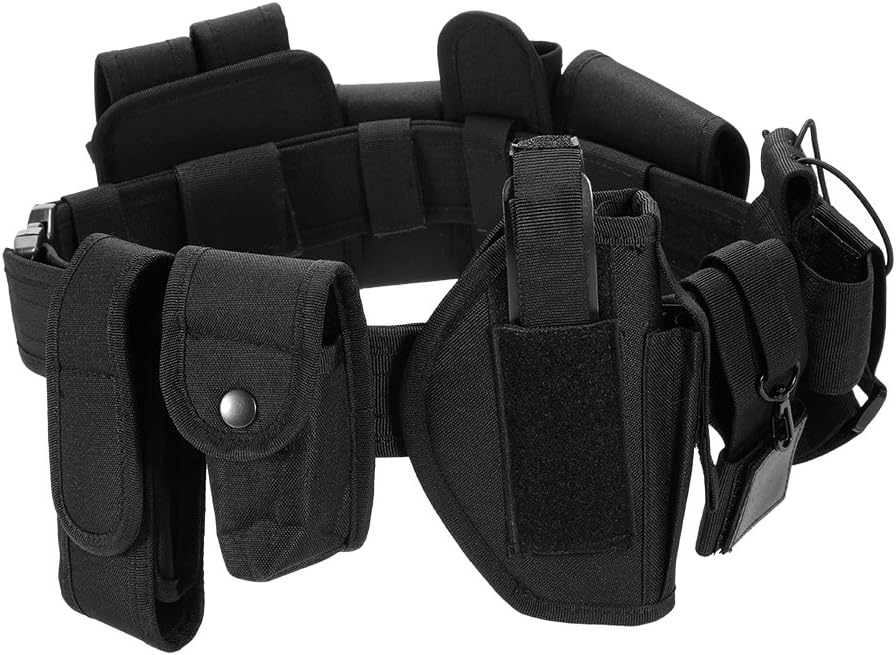 Modular Duty Belt with Pouches & Holster for Law Enforcement, Security & Hunting