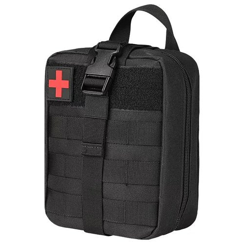 Tactical MOLLE Medical Pouch, Rip-Away EMT First Aid Pouch IFAK Trauma Kit Everyday Carry Survival Bag (Black)
