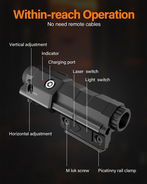 Mlok Picatinny Mounted 940nm IR Illuminator Flashlight IR Laser Combo for Night Vision Scope, Rechargeable Infrared Scope Hunting Light for Night Vision Optics (Must be Used with Night Vision Devices)