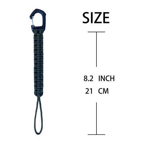 KUDAAL Paracord Keychain Lanyard Woven Tether Tactical Lanyard Paracord Keychain for Wallet Accessories Carry for Camping Fishing Walking Outdoor Activities Office School Set of 2