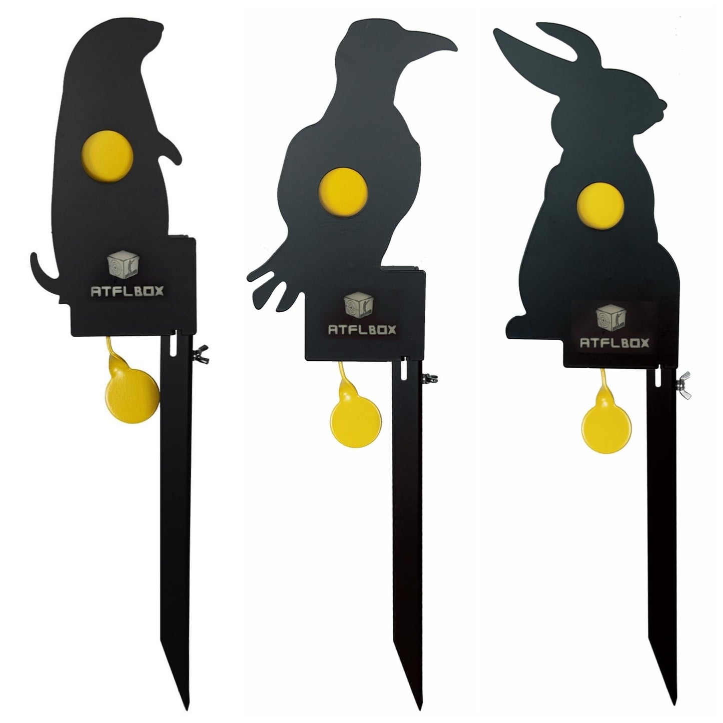 Atflbox Metal Prairie Dog, Eagle and Rabbit Air Gun Auto Reset Target, Rated for .177 .22 Caliber Outdoor Shooting