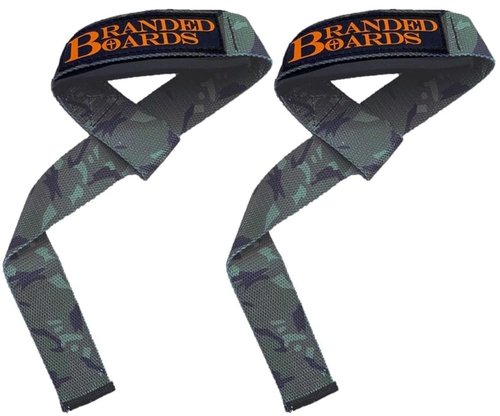 Branded Boards Liquid Chalk & Weightlifting Straps for Rock Climbing, Powerlifting, Cross Training, Mess Free Gym Approved, Dries Fast (CAMO Straps)