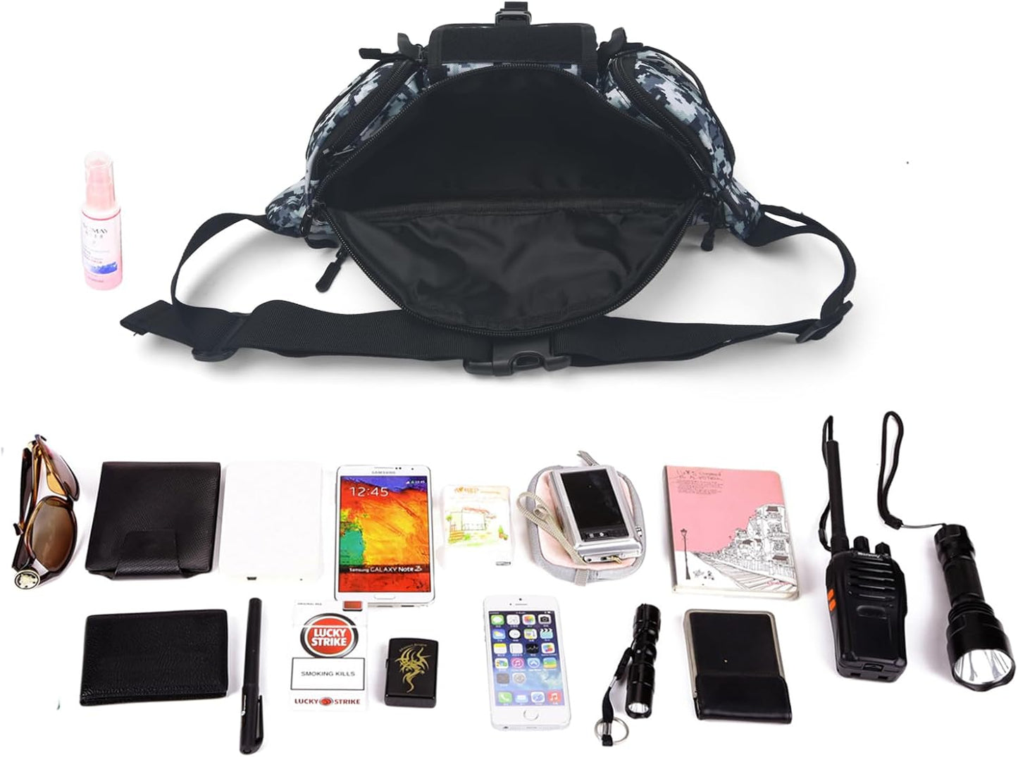 ArcEnCiel Tactical Fanny Pack for Men Waist Bag Hip Belt Outdoor Hiking Fishing Bumbag with Patch