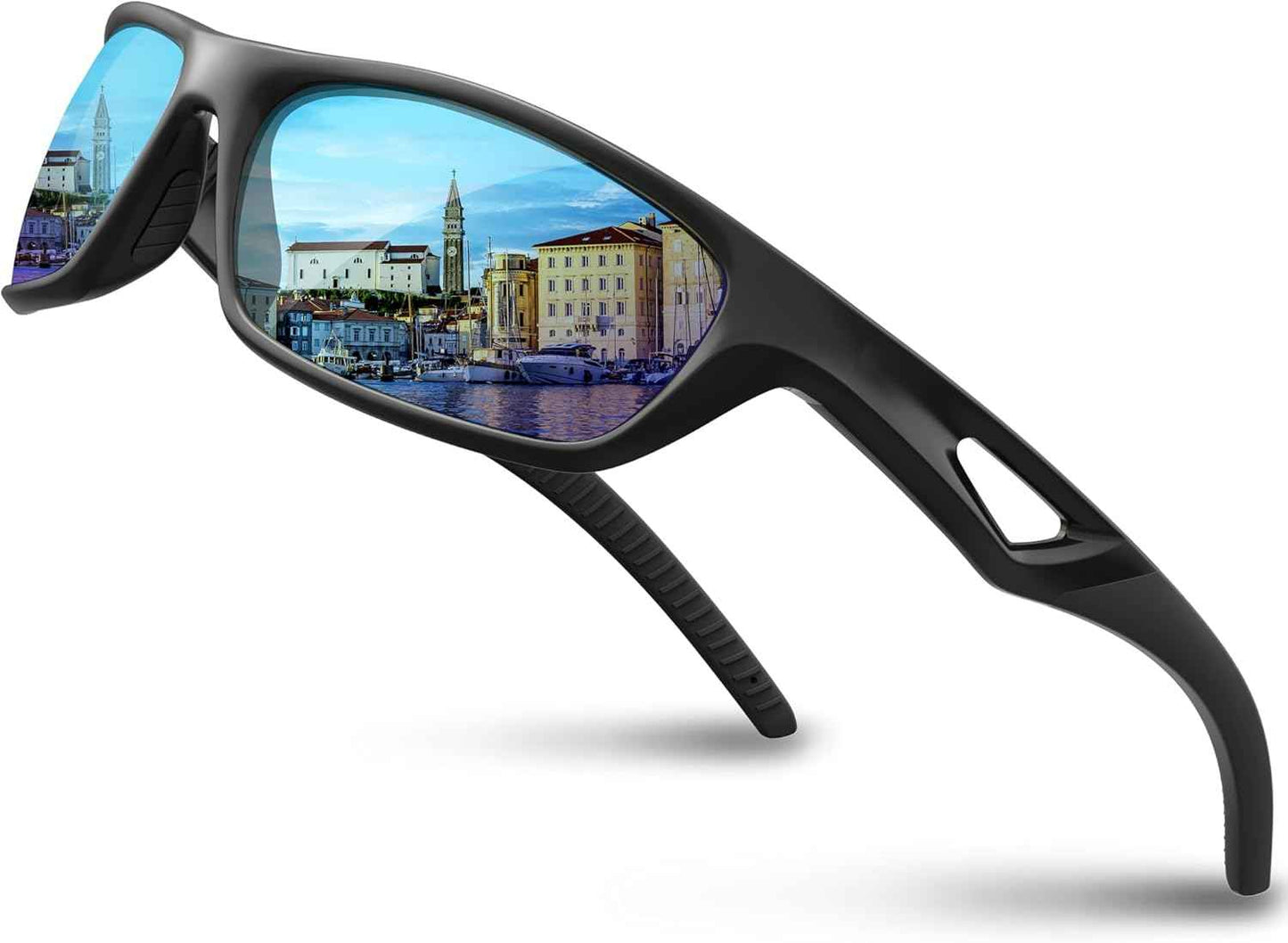 RIVBOS Polarized Sports Sunglasses for Men & Women - TR90 Frame for Cycling, Fishing, Running