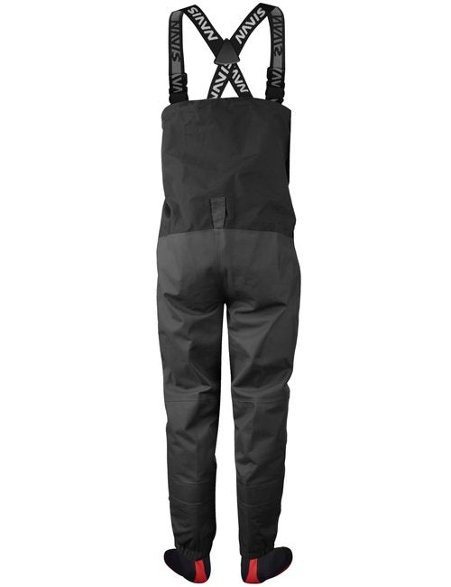 NAVIS MARINE Men's Stockingfoot Fishing Chest Waders-Breathable 4-Layer Waterproof Bib Pants with Reflective Elements(Black, XX-Large)
