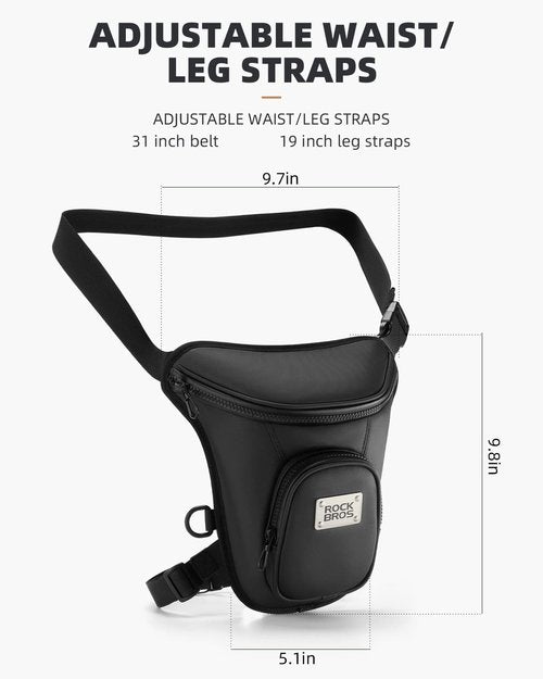 ROCKBROS Drop Leg Bag for Men Women Motorcycle Leg Bags Tactical Fanny Pack Outdoor Waterproof Thigh Bag with Leg Strap Removable Leg Harness Bag for Hiking Climbing Cycling Fishing Riding Travel