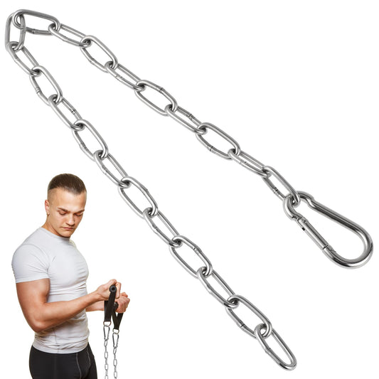 23.62Inch Fitness Chain,Weight Chain Extension Gym Extension Chain for Triceps Exercise Deadlift Back Squat