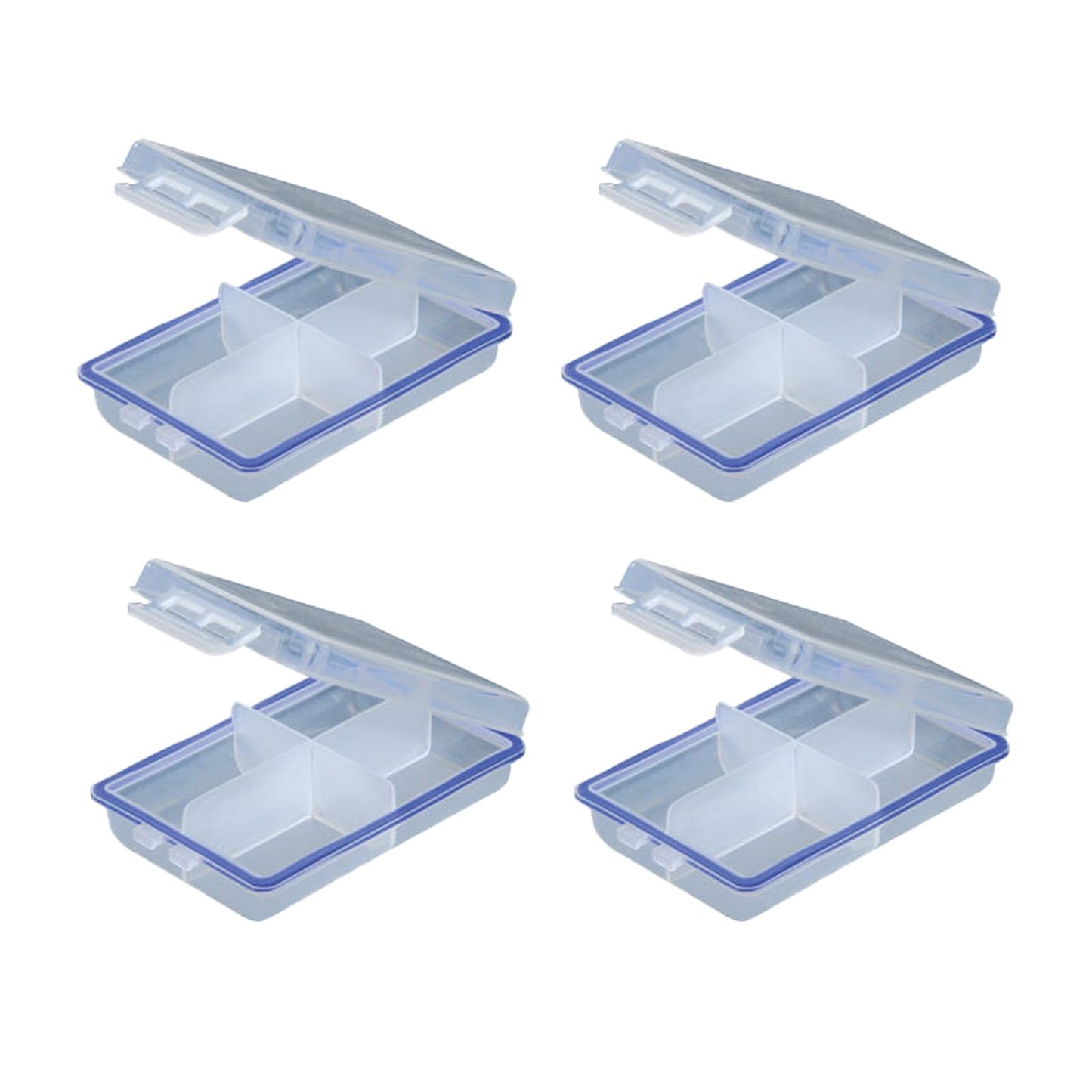 4 Pack Small Tackle Box Organizer, Mini Tackle Box Fishing Tackle Box Organizer Snackle Box Container with Dividers for Hook Lures Flies Fly Tying