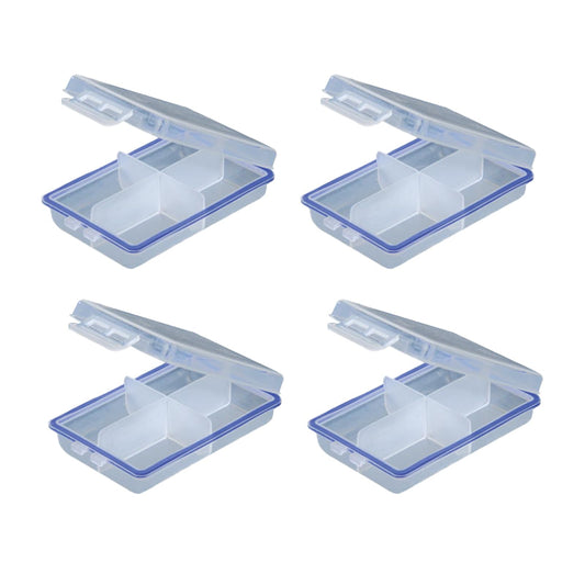 4 Pack Small Tackle Box Organizer, Mini Tackle Box Fishing Tackle Box Organizer Snackle Box Container with Dividers for Hook Lures Flies Fly Tying