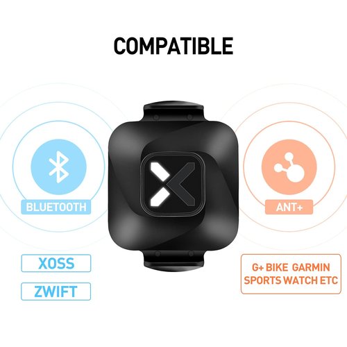 XOSS G+ Gen2 GPS Bike Computer ANT+/ Bluetooth IPX7 Cycling Computer Rechargeable Speedometer Odometer with 2.2 inch LCD Screen, 28 hrs Long Battery Life with Vortex Speed Cadence Sensor-2 Pack