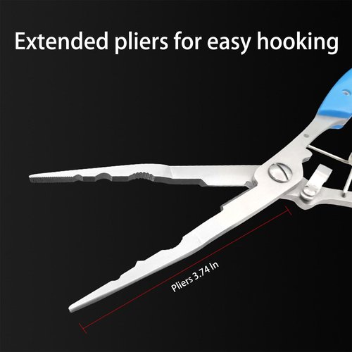 Pezlun Upgraded Multi-Functional Fishing Pliers Fish Beak Clip Separation Ring Flying Fishing Tool Set Ice Fishing Fishing Equipment Men's Fishing Gift (Fishing Tools-A)