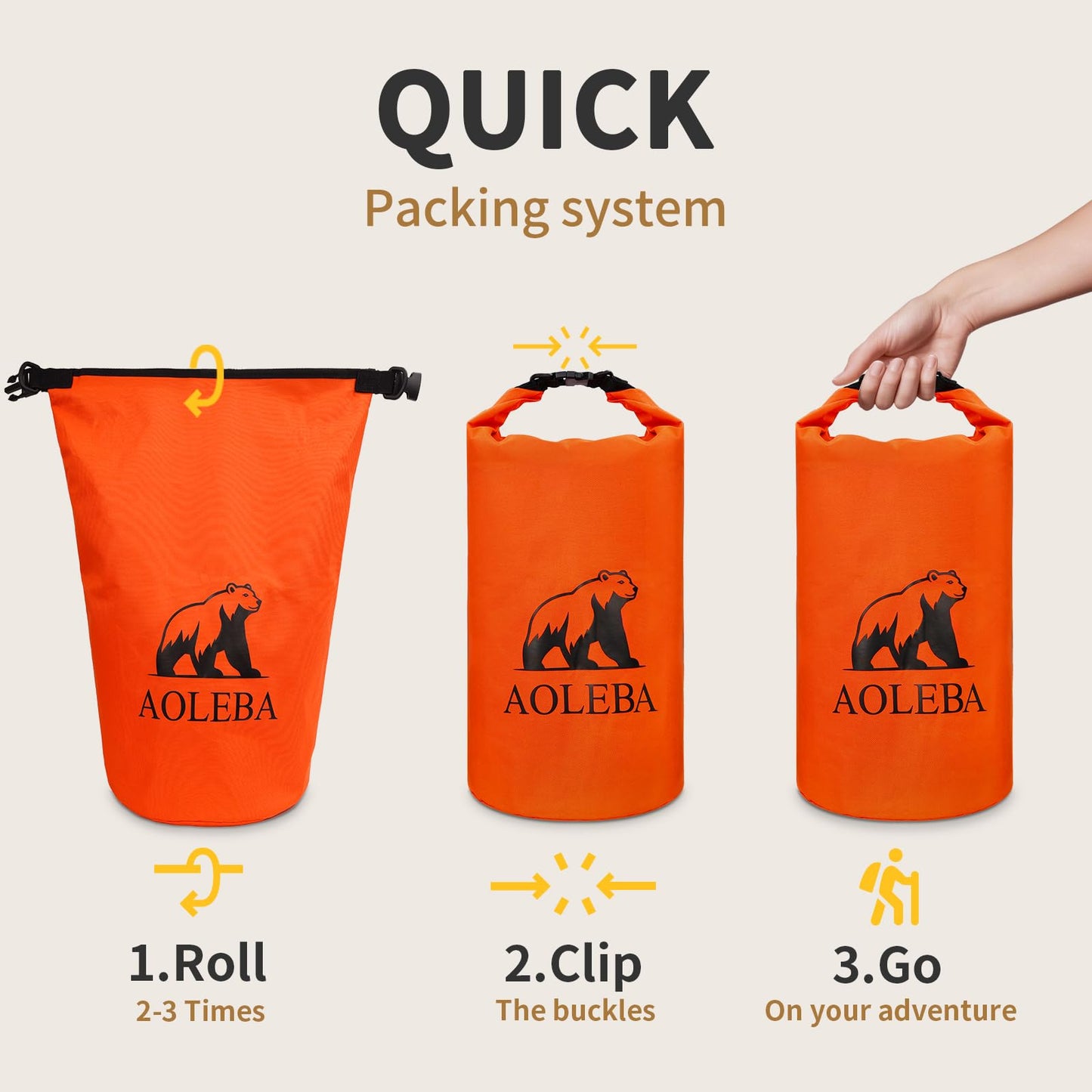 AOLEBA Ultralight Bear Bag Kit - 10L Bear Proof Food Storage for Backpacking & Camping, Includes Reflective Paracord Rope, Survival Gear for Outdoor Adventures