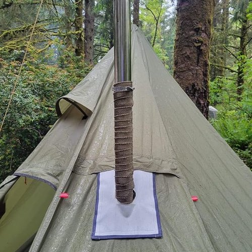 TAISOCA Stove Pipe Wrap Tents Stove Chimney Cover 16.4ft Anti-Scald Fireproof Webbing Pipe Wrap Chimney Wrap Protector for Tent