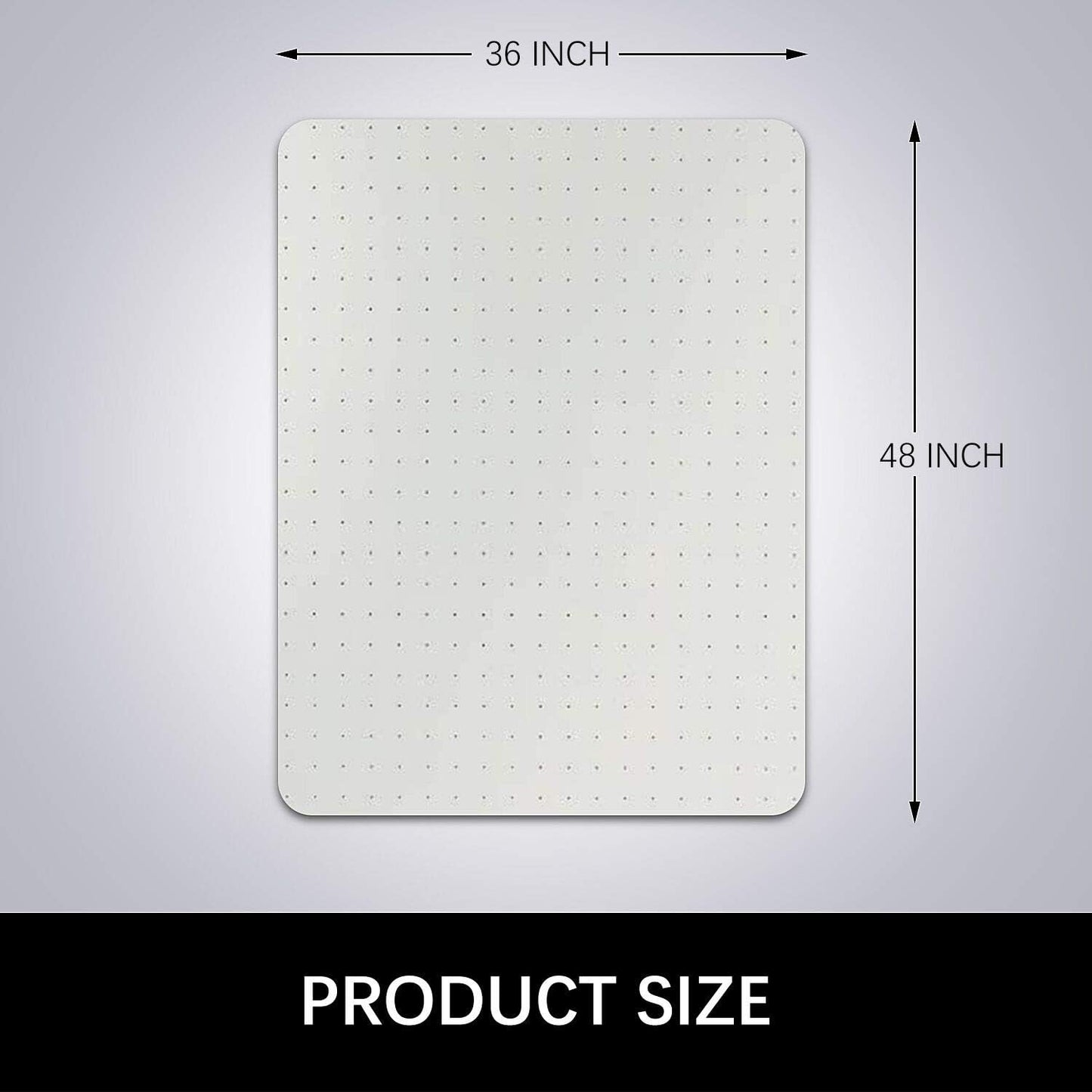 Kuyal Desk Chair Mat for Carpet, 36'' x 48'' Rectangle Transparent Mats for Chairs Good for Desks, Office and Home, Easy Glide, Protects Floors for Low and No Pile Carpeted Floors