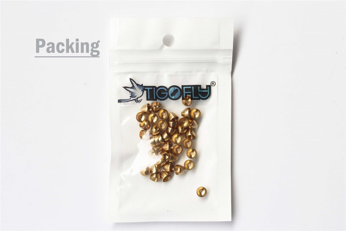 40 pcs/lot Copper Brass Cone Heads for Tying Tube Flies Woolly Bugger Streamers Fly Tying Beads Materials 5mmX4.1mmX1.7mm