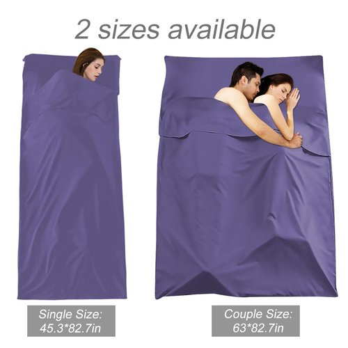 Sleeping Bag Liner Travel Camping Sheet, Lightweight Portable Sleeping Sheets for Outdoor Travel Backpacking Hiking Picnics Hotels