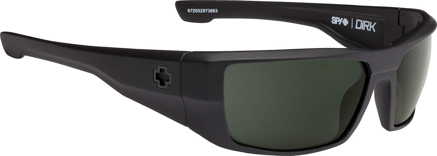 Spy Optic Wrap Dirk Soft Matte Black Happy Gray Green, Multi, One Size