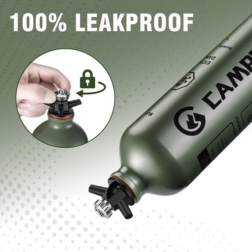 CAMPEAK Fuel Bottle 1L for Camping Outdoor with Safety Valve