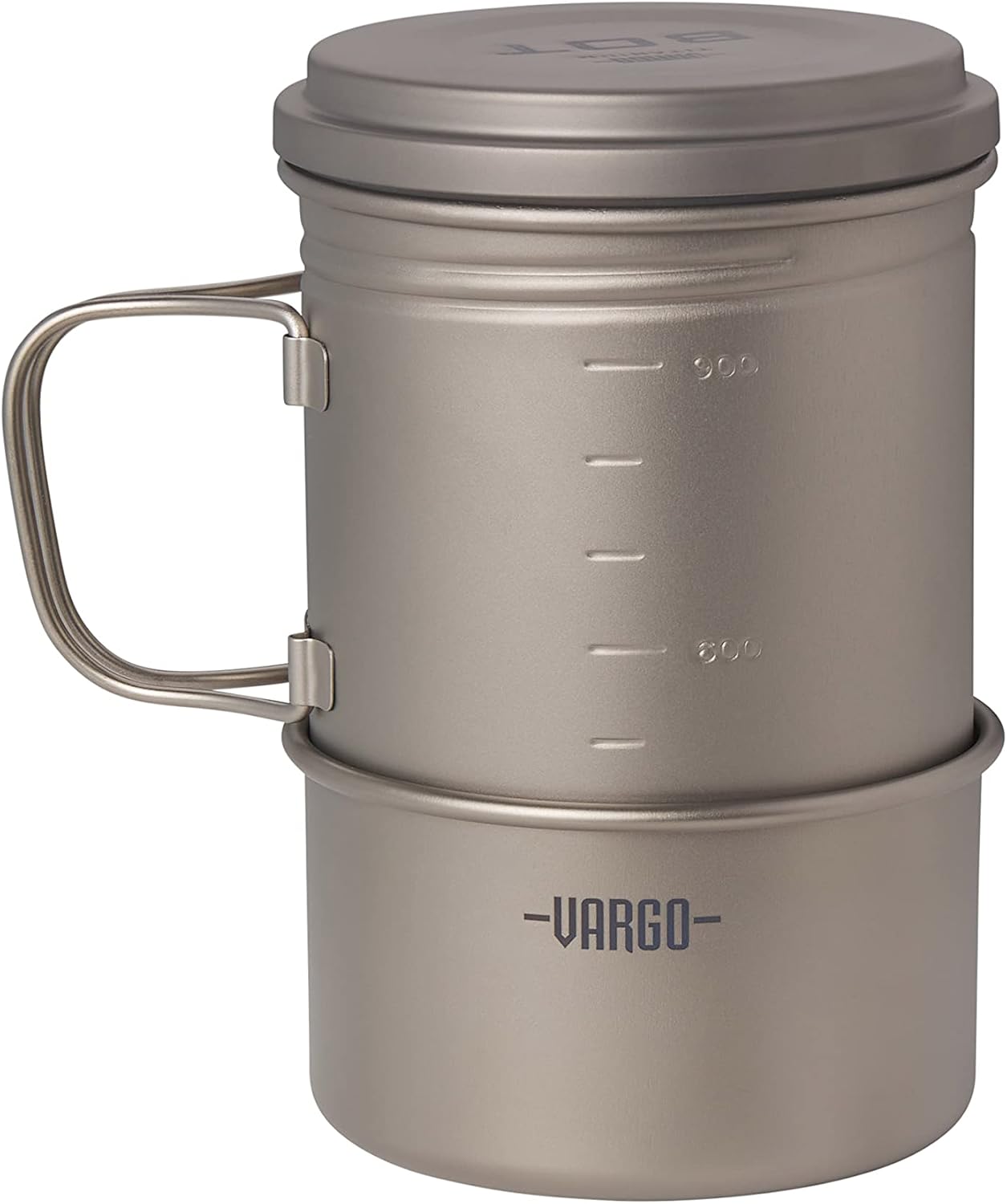 Vargo Titanium BOT Series | Vargo BOT - 700 | Titanium Cooking Pot and Water Bottle with Foldable Handles and Watertight Lid | 700ml (23 oz.)