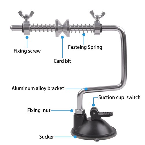 VATEICO Light-Weight Fishing Line Spooler Portable Fishing Line Winder with Clamp Adjustable Spinning Reel Spool Spooling Station System Machine Fishing Accessories Suction Cup