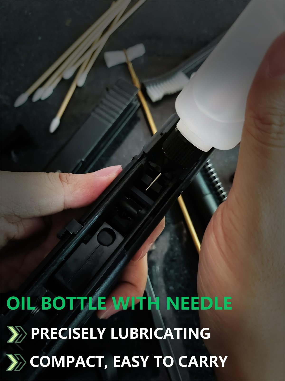 Funryer 505PCS Gun Cleaning Kits, 200PCS 6" Gun Cleaning Swabs and 150PCS 3x3 Gun Cleaning Patches + 150PCS 3x1.5“ Gun Cleaning Patches Lint Free with Gun Cleaning Brushes in Storage Case