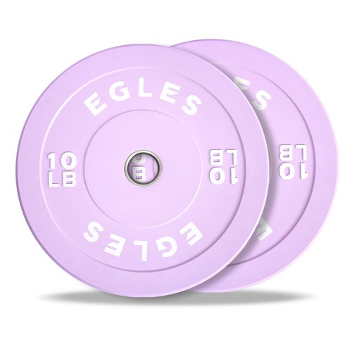 EGLES Vibrant Purple Weight Plates, Rubber Barbell Plates, 2-inch Olympic Standard 10LB Pair Olympic Bumper Plates Steel Inserts for Home Gym Weightlifting, Strength Training, Fit Workouts