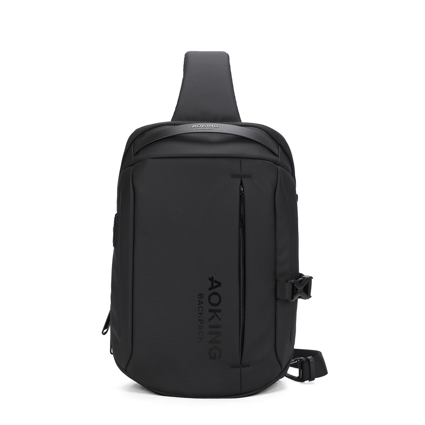 AOKING Lightweight Sling Bag for Men,Waterproof Crossbody Shoulder Backpack with USB Charging Port,Casual Cross Body Bag (Black 1)