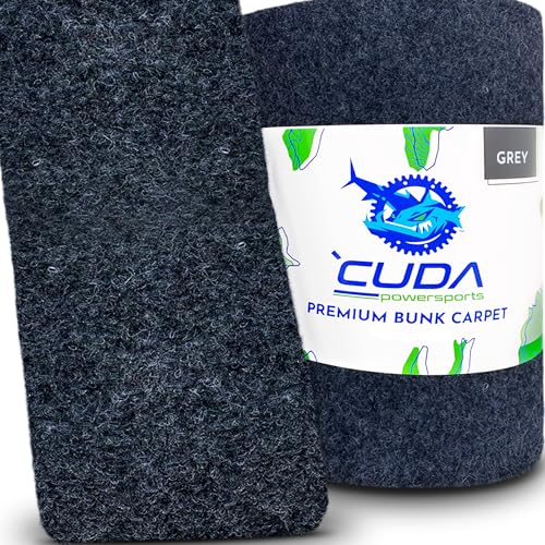 Cuda Boat Trailer Bunk Carpet 12in x 20ft Charcoal Waterproof Marine Rug