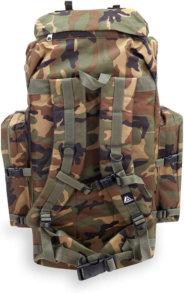 Everest Woodland Camo Hiking Pack, Camouflage, One Size