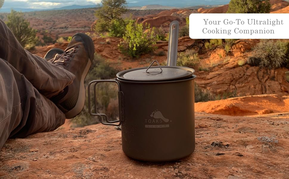 TOAKS 650ml Titanium Camping Pot - Lightweight, Durable Cookware for Outdoor Adventures