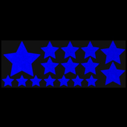 LiteMark White Reflective Star Decals, 3M Scotchlite Assorted Size Stickers for Helmets, Bikes & Cars, Pack of 16