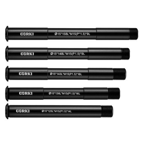 corki Cycles Thread Pitch 1.0mm/1.5mm * 15mm Bike Hubs Thru Axle Adapter Boost Forks (15mm x 125/136/143/148/175mm) for Rod MTB Grave Bicycle Front Rear Wheel (Thread Pitch-1.5mm, P1.5 * 15-136mm)