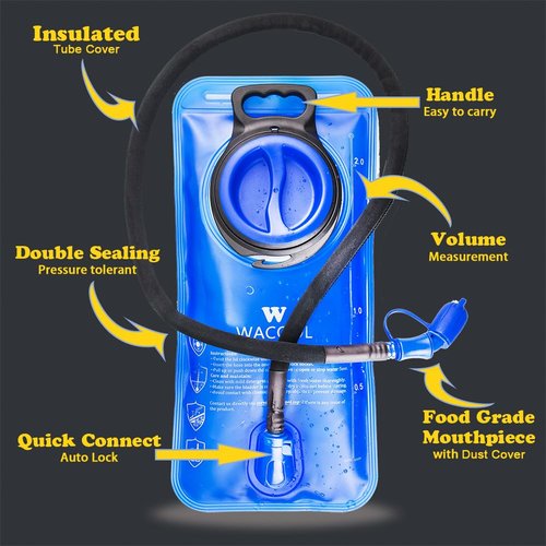 WACOOL 3Liter 100oz BPA Free PEVA Hydration Pack Bladder Leak-Proof Water Reservoir (Hydration Bladder with Cleaning Kit)