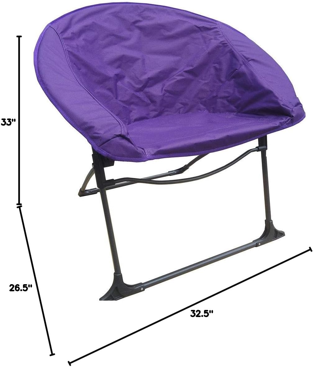 Impact Canopy Luna Lightweight Portable Folding Dorm Chair, Gray