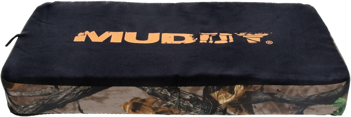 MUDDY Standard Seat Cushion - 18" x 10" Durable Lightweight Portable All-Day Comfort Hunting Outdoor Cushioned Tree Stand Seat with Silent Ties, Fits Most Treestands