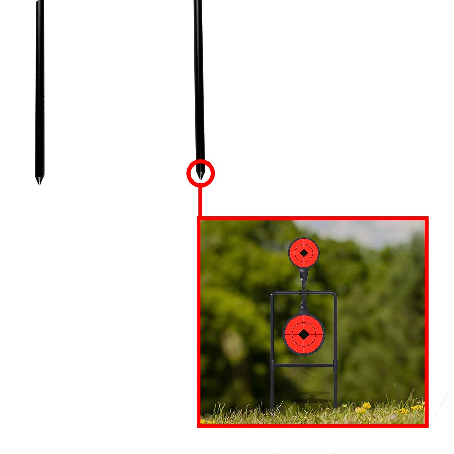 Atflbox Double Blast High Caliber Spinner Auto Reset Steel Target for Centerfire Handguns Up to .44 Magnum Outdoor Target Shooting