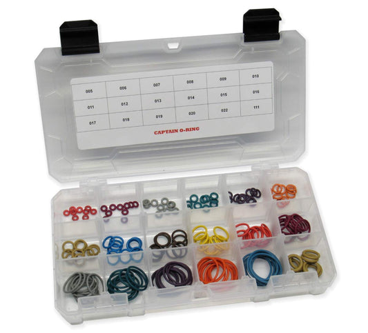 Captain O-Ring Players Kit JR Color Coded Master Paintball Oring Kit - 18 Sizes 180 Orings (Most Common O-Ring Sizes for Paintball Markers and Equipment)