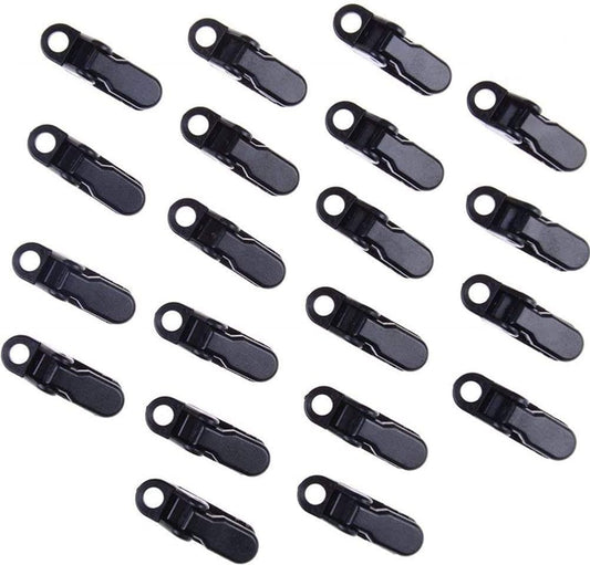20 Pack Small Tarp Awning Clamp Set - Black Tarp Clips Jaw Tent Snaps for Camping