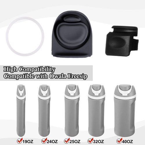 Leitee Replacement Stopper Button and Gasket Compatible with Owala FreeSip 19/24/32/40oz Water Bottle Top Lid Sealing Replacement Parts Silicone Cap for Bottle Accessories(2 Set)