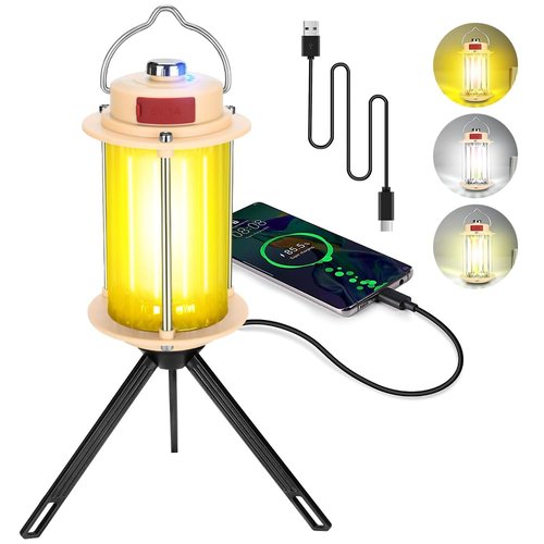 UniqueFire Small Camping Lantern Rechargeable Lanterns 2100 LM 3 Modes Dimmable Portable Electric Hurricane Lamp Hands-Free Flashlight Lantern,Tents Battery LED Lanterns for Power Outages with Bracket
