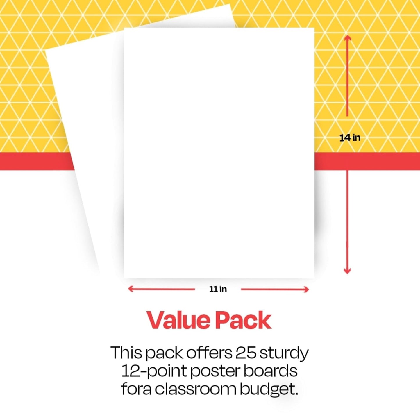 School Smart Poster Board, 11 x 14 Inches, White, 25 Count (Pack of 1) - 1371698