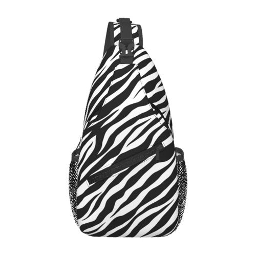 SURERUIM Zebra Print Sling Bag - Black and White Zebra Fur Pattern Crossbody Chest Shoulder Bag - Cute Animal Skin Backpack for Women and Men - Casual Gym Travel Hiking Daypack