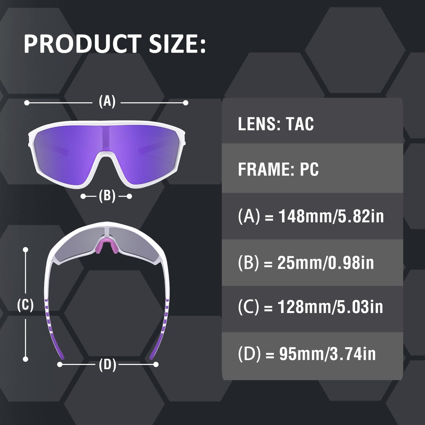NICBOOY Wrap Around Sports Sunglasses Youth Baseball Sunglasses Polarized Sports Glasses UV Protection