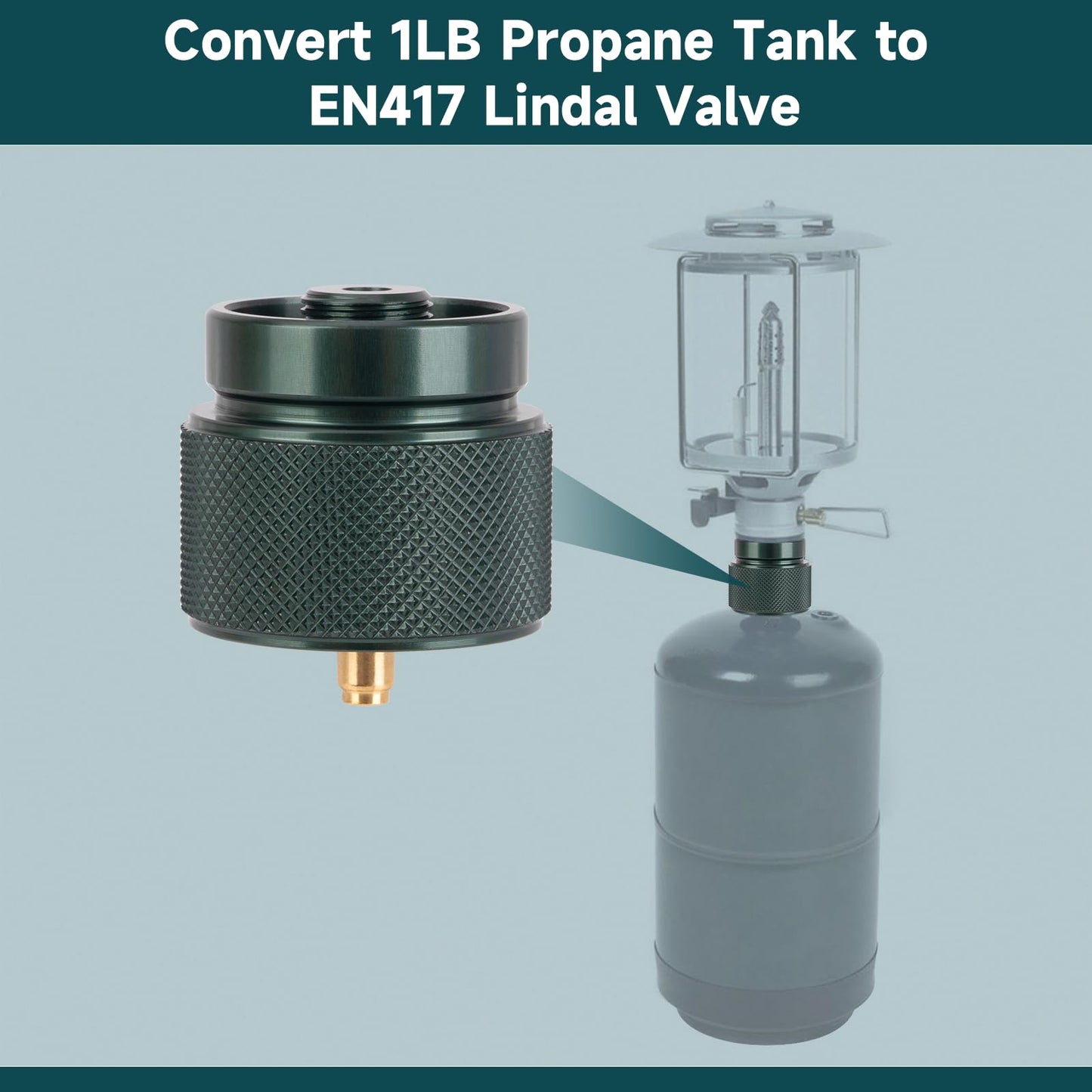 GASPRO Propane to Butane Adapter, 1 Lb Propane Tank Input and EN417 Lindal Valve Output, Camping Stove Adapter for Backpacking Stove, Portable Burner, Heater, Auto-Off