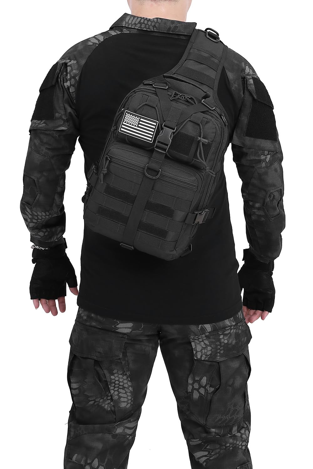 ATBP Tactical Sling Backpack Bag Military Shoulder Bag Pack for Men Molle Crossbody Bag 15L