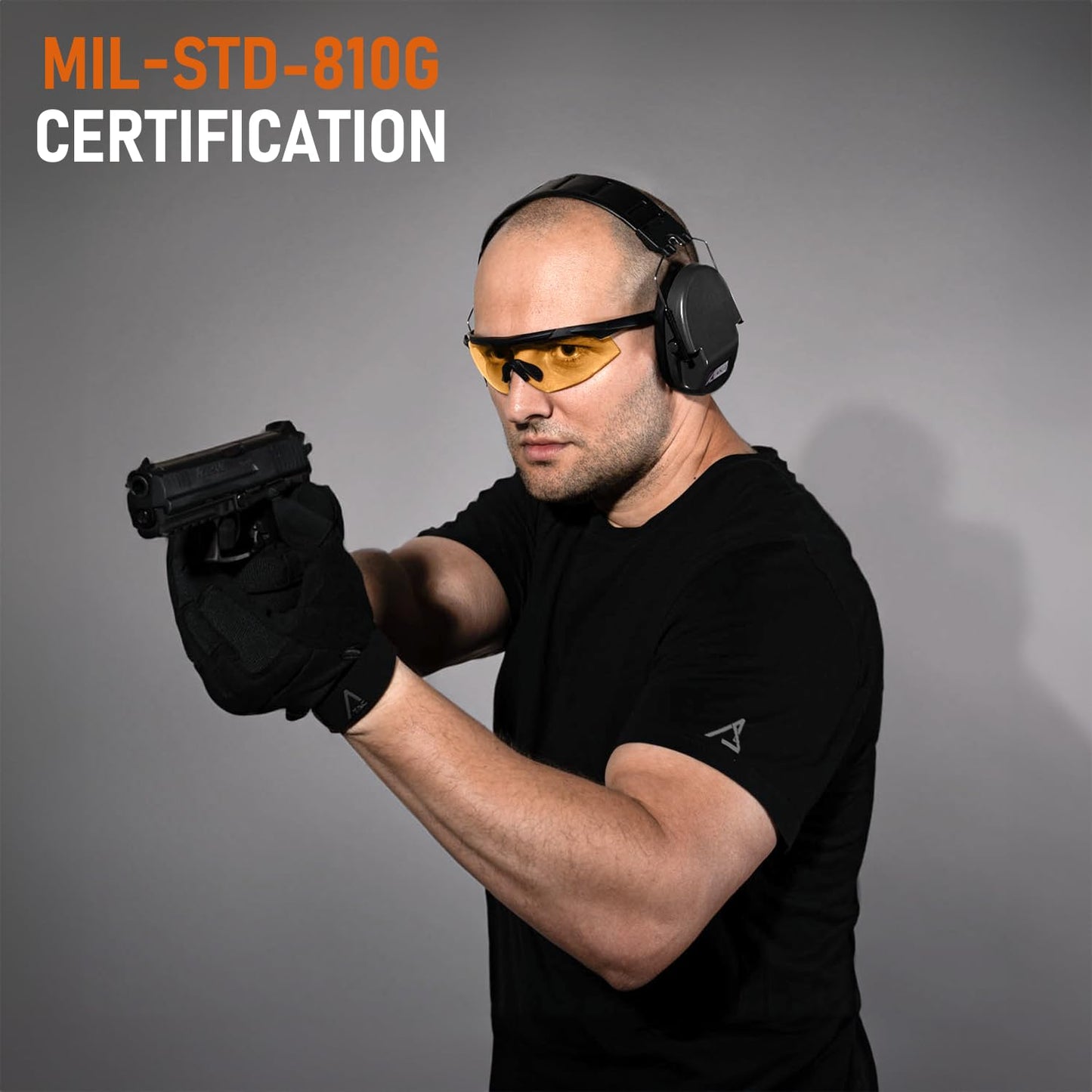ACE Schakal MIL-I Ear Muffs - Hearing Protectors According to Military Standard for Hunting & Shooting - Tactical & Robust - Black