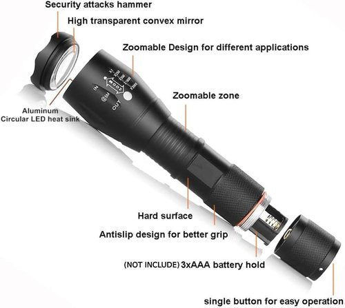XLENTGEN Red Light LED Hunting Flashlight 300 Yard Long Range Zoomable Predator Light LED Flashlights Kit with Pressure Switch Rechargeable Batteries for Coon Coyote Hog Fox Varmint