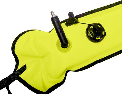 Mares XR Line SMB Emergency Yellow Technical Diving Water Safety High-Visibility Marker Buoy, Reflective Stripe, 1.8m Length